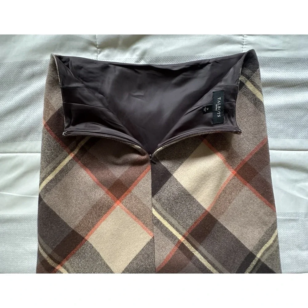 Talbots Skirt Womens 2 Petite Plaid Wool‎ Blend Lined Career Work Office READ